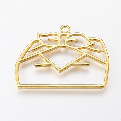 Zinc Alloy Open Back Bezel Pendants PALLOY-WH0036-12G-1
