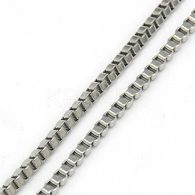 Tarnish Resistant Trendy Unisex 201 Stainless Steel Box Chain Necklaces NJEW-L043C-48P-1