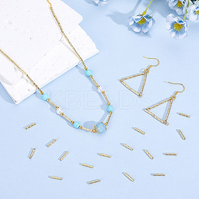 120Pcs Brass Tube Beads FIND-BC0041-63G-1