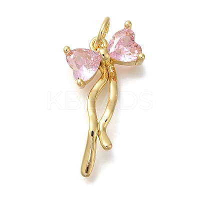 Rack Plating Brass Micro Pave Cubic Zirconia Pendants KK-I720-40G-1