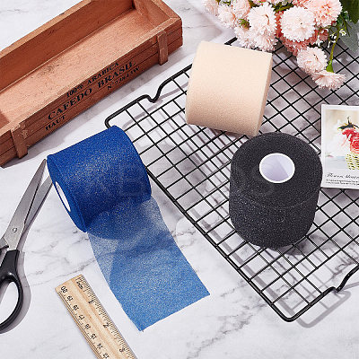 3 Rolls 3 Colors Sponge Underwrap Bandages AJEW-GF0006-45-1