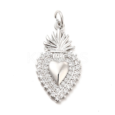 Rack Plating Brass Micro Pave Cubic Zirconia Pendants KK-K270-22P-1