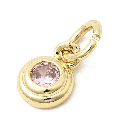 Brass Cubic Zirconia Charms KK-G554-02B-03-1