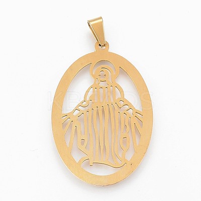 304 Stainless Steel Big Pendants STAS-F165-48G-1