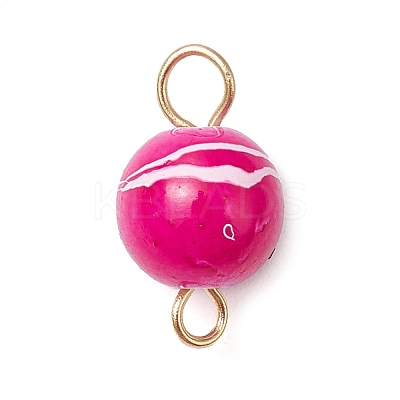 Spray Painted Drawbench Acrylic Round Connector Charms PALLOY-JF03327-1