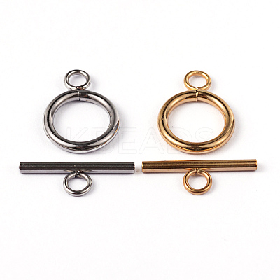 304 Stainless Steel Ring Toggle Clasps STAS-L176-12-1