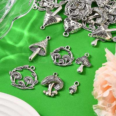 35Pcs 7 Styles Tibetan Style Alloy Pendants TIBE-FP0001-08-1