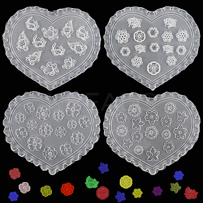 4Pcs 4 Styles Silicone Carved Molds MRMJ-SC0001-47A-1