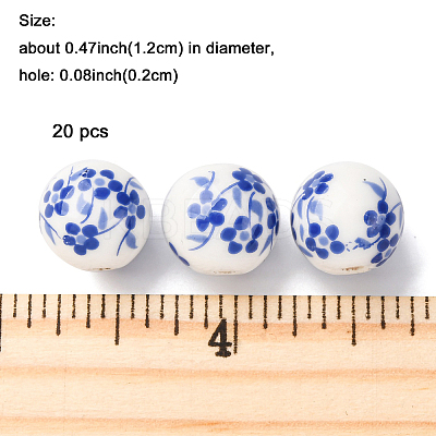 20Pcs Handmade Porcelain Beads PORC-FP0001-03A-1