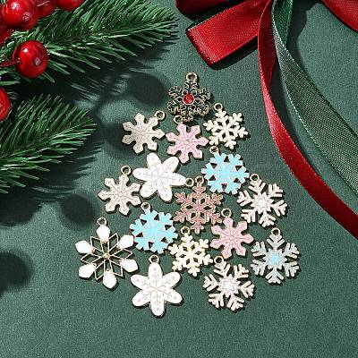 20Pcs 10 Colors Christmas Style Alloy Enamel Pendants ENAM-YW0004-39-1