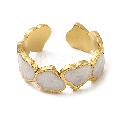 304 Stainless Steel Enamel Open Cuff Rings RJEW-Q780-08G-1