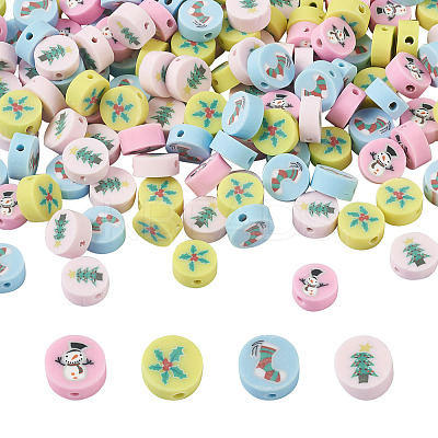 400Pcs 4 Colors Handmade Polymer Clay Beads CLAY-FW0001-02-1