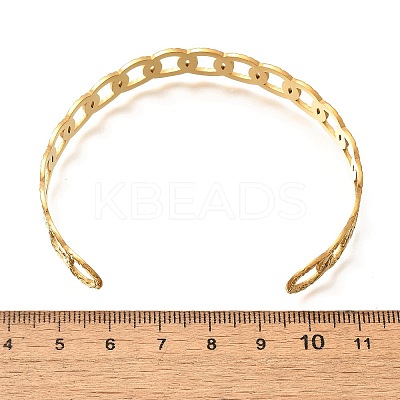 304 Stainless Steel Open Cuff Bangles for Women LS-BJEW-Z083-02G-06-1