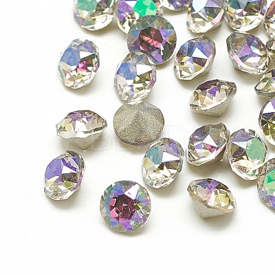 Pointed Back Glass Rhinestone Cabochons RGLA-T110-4mm-001GL-1