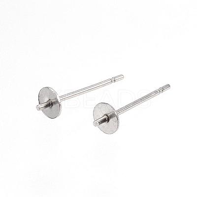 Tarnish Resistant 304 Stainless Steel Stud Earring Findings STAS-D448-089P-4mm-1