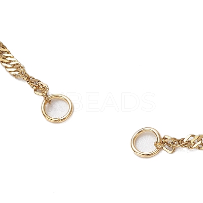 2Pcs 2 Colors 304 Stainless Steel Singapore Chain Bracelet Makings AJEW-JB01321-1
