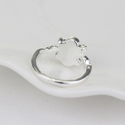 Alloy with Natural Lapis Lazuli Finger Rings FS-WGF3EDB-07-1