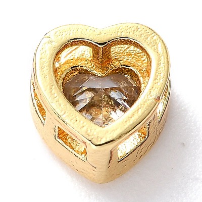 Brass inlaid Cubic Zirconia Slide Charms LS-ZIRC-F125-01B-G-1