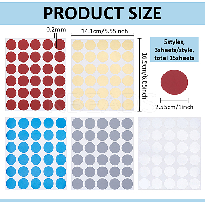 15 Sheets 5 Colors PVC Coated Scratch Off Film Password Stickers STIC-FG001-10-1