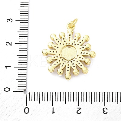 Brass Micro Pave Cubic Zirconia Enamel ABS Imitation Pearl Pendants KK-D325-22G-01-1