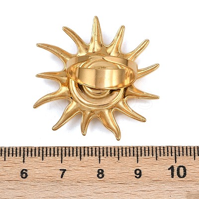 304 Stainless Steel Enamel Cuff Rings for Women LS-RJEW-L133-02G-1