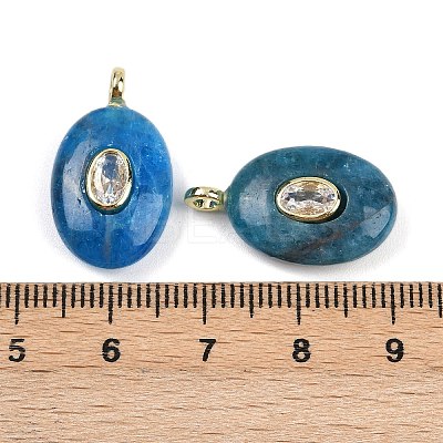 Natural Apatite & Cubic Zirconia Pendants G-Z076-01G-13-1
