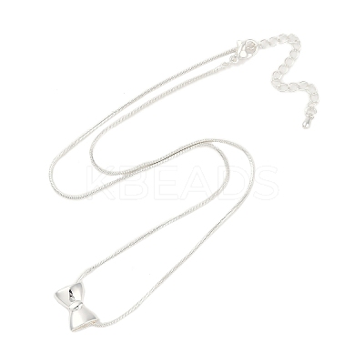 Bowknot Brass Pendant Necklaces NJEW-F325-01P-1