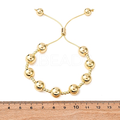 Brass Round Beads Slider Bracelets for Women BJEW-D357-06A-G-1