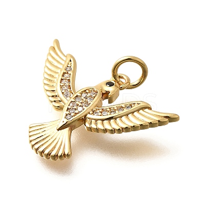 Brass Micro Pave Cubic Zirconia Pendants KK-B128-12G-06-1