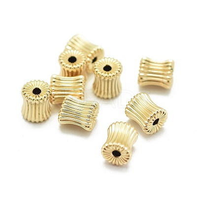 Yellow Gold Filled Corrugated Beads KK-L183-033G-1