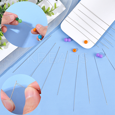48Pcs 12 Style Steel Beading Needles Sets TOOL-SC0001-50-1