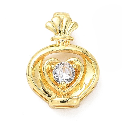 Brass Micro Pave Cubic Zirconia Pendants KK-D357-41G-1