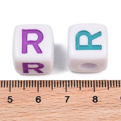Opaque Acrylic Enamel European Beads AC-ACBA1794-04R-1