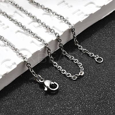 Non-Tarnish 304 Stainless Steel Cable Chain Necklaces NJEW-K090-01P-1
