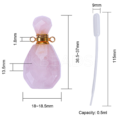 Faceted Natural Gemstone Openable Perfume Bottle Pendants G-CJ0001-37-1