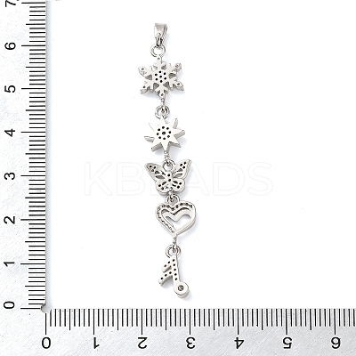 Brass Micro Pave Clear Cubic Zirconia Pendants KK-D101-01C-P-1
