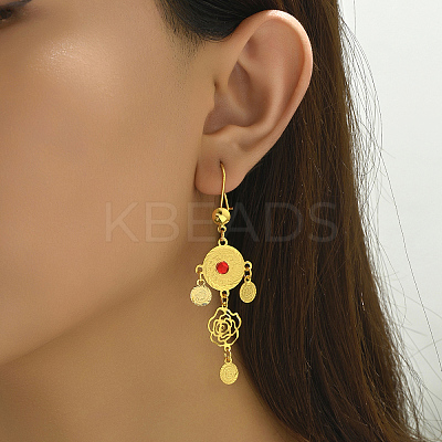 Fashionable Vintage Exotic Brass Flat Round Hoop Earrings AD3111-1