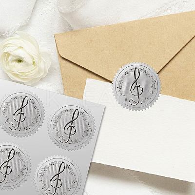 34 Sheets Silver Foil Embossed PET Picture Sticker DIY-WH0528-026-1