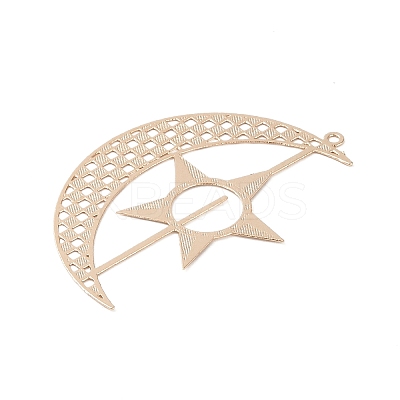 Brass Etched Metal Embellishments Big Pendants KK-Z058-08KCG-1