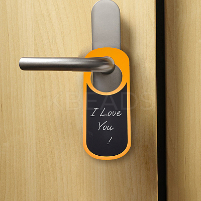 4Pcs 4 Colors Wood Doorknob Hanging Blackboard Signs AJEW-FH0003-16-1