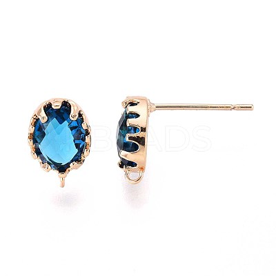 Brass Stud Earring Findings KK-S365-004B-1