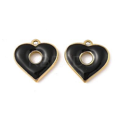 304 Stainless Steel Enamel Pendants STAS-P380-06G-01-1