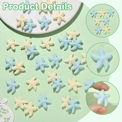 60Pcs 2 Colors Opaque Resin Cabochons RESI-SC0036-45-1