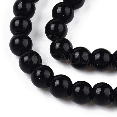 Opaque Solid Color Glass Beads Strands GLAA-T032-P4mm-01-1