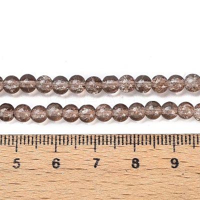 1 Strand Transparent Crackle Glass Round Beads Strands X-CCG-Q001-4mm-07-1