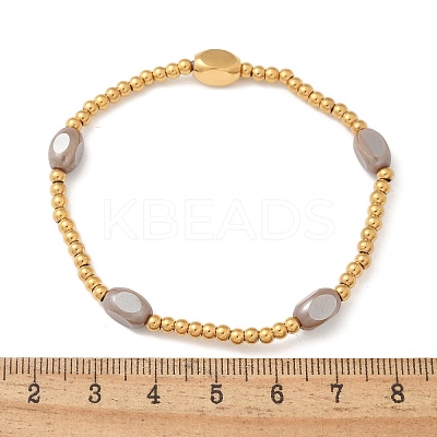 304 Stainless Steel Beads Stretch Breacelets for Women LS-BJEW-M054-01G-01-1