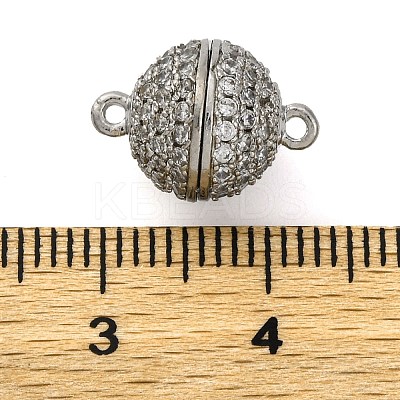 Brass Micro Pave Clear Cubic Zirconia Magnetic Clasps KK-A230-02C-P-1
