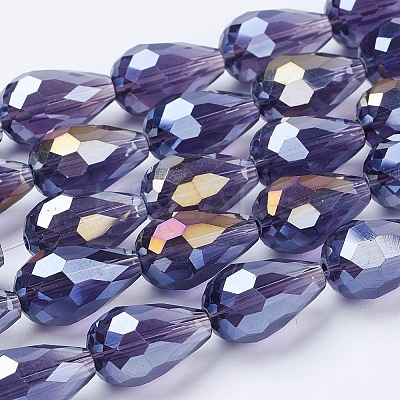 Electroplate Glass Beads Strands LS-EGLA-D015-15x10mm-07-1
