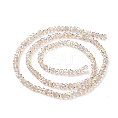 Transparent Electroplate Glass Beads Strands EGLA-F156-AB03-1