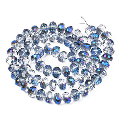 Electroplate Transparent Glass Beads Strands EGLA-N002-16-1